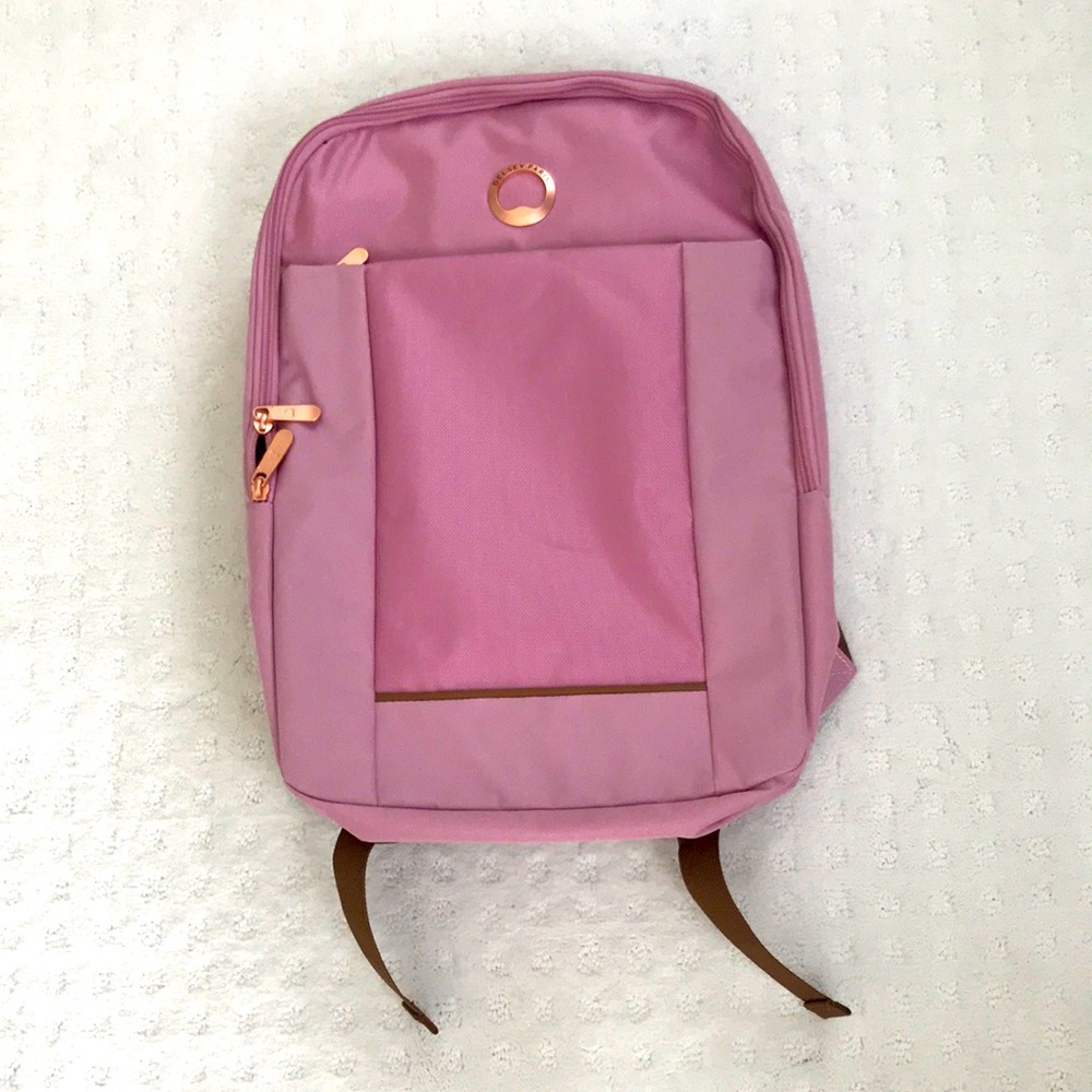 Brand new Delsey Paris Backpack in Pink 14L” (17.25 x 12.25 x 4.25 inches.